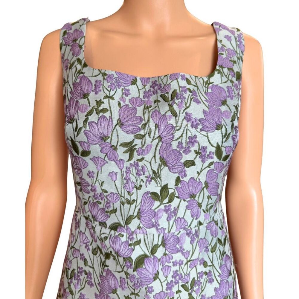 Avec Les Filles Floral Jacquard Mini Dress 8 Coquette Bridgerton Wedding Guest - Picture 3 of 6